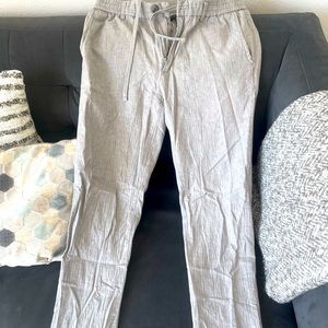 Banana Republic 32x32 Mason Athletic Tapered Fit Gray Linen Pants